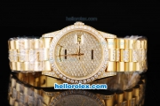 Rolex Day-Date Oyster Perpetual Automatic Full Gold with Diamond Dial