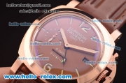 Panerai 1950 8 Days PAM289 Automatic Rose Gold Case with Brown Dial and Brown Rubber Strap