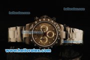 Rolex Daytona Chronograph Swiss Valjoux 7750 Automatic Movement PVD Case with Black Bezel and PVD Strap