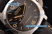 Panerai Luminor Marina Fu Swiss Valjoux 7750-CHG Automatic Steel Case with Yellow Stick Markers and Black Dial 1:1 Original