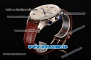 IWC Portuguese Chrono Miyota Quartz Steel Case with White Dial and Blue Arabic Numeral Markers