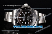 Rolex Sea-Dweller Deepsea Clone Rolex 3135 Automatic Stainless Steel Case/Bracelet with Black Dial and Dot Markers - 1:1 Original