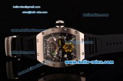 Richard Mille RM036 ST28-UP Automatic Steel Case with Black Rubber Strap Skeleton Dial and White Markers- 7750 Coating