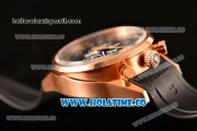 Tag Heuer Mikrogirder 2000 Chrono Miyota Quartz Rose Gold Case with Black Dial and Rubber Strap - Orange Second Hand