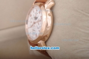 Vacheron Constantin Malte Chronograph Automatic Rose Gold Case with White Dial-Leather Strap