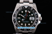Rolex GMT-Master II Oyster Perpetual Automatic Green Dial with Black Bezel and White Round Bearl Marking-Red Minute Pointer and Small Calendar