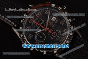 Tag Heuer Carrera Calibre 1887 Automatic Chronograph Miyota Quartz PVD Case with Black Dial Red Second Hand and Black Rubber Strap