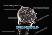 Longines Master Moonphase Chrono Swiss Valjoux 7751 Automatic Steel Case with Black Dial and White Arabic Numeral Markers - 1:1 Original