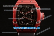 Richard Mille RM 67-02 Miyota 9015 Automatic PVD Case with Black Dial and White Nylon Strap