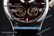 IWC Big Pilot Double Tourbillon Asia ST28 Automatic Steel Case with Brown Dial and Brown Leather Strap Stick/Arabic Numeral Markers