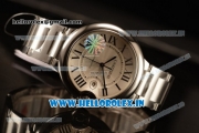 Cartier Ballon Bleu De Large Japanese Miyota 9015 Automatic Steel Case White Dial Roman Numeral Markers With Steel Bezel Steel Bracelet