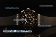 Hublot Big Bang Swiss Valjoux 7750 Automatic Movement Full Ceramic Case with Black Dial and Silver Markers-Black Rubber Strap