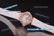 Hublot Big Bang Swiss ETA Quartz Rose Gold Case with Diamond Bezel and White Dial