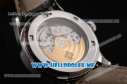 Patek Philippe Calatrava Miyota 9015 Automatic Steel Case with White Dial Black Leather Strap and Diamonds Markers