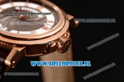 Breguet Marine Big Date Clone Breguet Automatic Rose Gold Case with Brown Dial and Brown Leather Strap