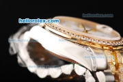 Rolex Datejust Automatic Movement White Dial with Diamond Markers/Bezel and Two Tone Strap