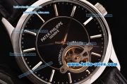 Patek Philippe Complicated ST18 Automatic with Tourbillon Steel Case with Silver Stick Markers and Black Dial