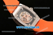 Richard Mille RM007 Miyota 6T51 Automatic Steel Case with Diamonds Dial and Orange Rubber Strap