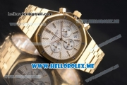 Audemars Piguet Royal Oak Miyota Quartz Yellow Gold Case/Bracelet with Silver Dial and Stick Markers