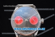 IWC Portuguese Automatic Clone IWC 52010 Automatic Stainless Steel Case/Bracelet with Black Dial and Red Subdials (YL)