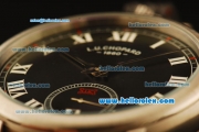 Chopard L.U.C Asia 6498 Manual Winding Steel Case with Black Dial and Black Leather Strap