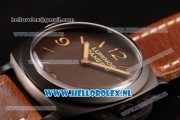 Panerai PAM00663B Luminor 1950 3 Days Clone P.3000 Automatic PVD Case with Brown Dial and Brown Leather Strap