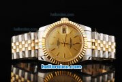 Rolex Datejust Automatic Movement Gold Dial with Gold Stick Markers and Steel Case-18K Gold Never Fade