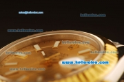 Rolex Datejust II Swiss ETA 2836 Automatic Full Steel with Yellow Gold Bezel and Rose Gold Dial-Stick Markers