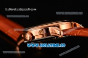 Vacheron Constantin Malte Tourbillon Asia Automatic Rose Gold Case with White Dial Brown Leather Strap - Stick Markers