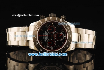 Rolex Daytona Chronograph Swiss Valjoux 7750 Automatic Movement Steel Case with Black Dial and Arabic Numerals-Steel Strap