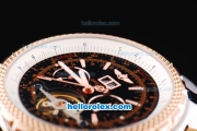 Breitling For Bentley Tourbillon Automatic with Black Dial and Honeycomb Bezel-Two Tone Strap