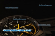 Ferrari & Panerai Chronograph Miyota Quartz PVD Case with Black Dial and Black Rubber Strap
