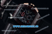 Richard Mille RM 011 Felipe Massa Chronograph Swiss Valjoux 7750 Automatic PVD Rose Gold Case with Black Dial Brown Bezel Arabic Numeral Markers and Black Rubber Strap