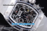 Richard Mille RM 011 Felipe Massa Flyback Chronograph Swiss Valjoux 7750 Automatic Sapphire Crystal Case with Skeleton Dial White Inner Bezel and Aerospace Nano Translucent Strap