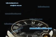 Cartier Ballon Bleu De Swiss ETA 2836 Automatic Steel Case/Bezel Two Tone Strap Black Dial Roman Markers