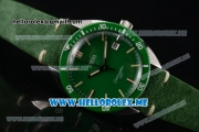 Omega Seamaster 120 Vintage Swiss ETA 2824 Automatic Steel Case with Green Dial and Green Leather Strap Stick Markers