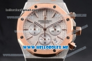 Audemars Piguet Royal Oak Miyota Quartz Two Tone Case/Bracelet with Silver Dial and Stick Markers