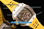 Richard Mille RM11-03 Swiss Valjoux 7750 Automatic Steel Case Skeleton Dial With Arabic Numeral Markers Yellow Rubber Strap(KV)