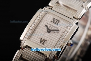 Patek Philippe Twenty-4 Swiss ETA Quartz Movement Steel Case with Diamond Dial and Diamond Strap -Lady Size