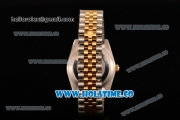 Rolex Datejust Asia Automatic Yellow Gold/Steel Case with Diamonds Bezel Rose Red Dial and Diamonds Markers (BP)