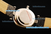 Chopard Happy Sport Swiss Quartz Movement Silver Case with White MOP Dial and Black Leather Strap