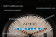 Cartier Rotonde De Miyota Quartz PVD Case/Bracelet with Silver Dial