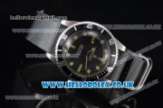 Rolex Submariner Vintage Asia 2813 Automatic Steel Case with Black Dial Grey Nylon Strap and Dot Markers