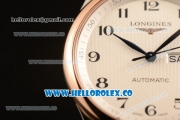 Longines Master Swiss ETA 2824 Automatic Two Tone Case with White Dial and Two Tone Bracelet