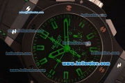 Hublot Big Bang Miyota OS20 Quartz PVD Case with Black Dial and Green Markers