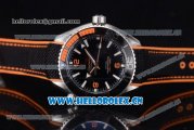 Omega Seamaster Planet Ocean 600M Master Chronometer Clone 8500 Automatic Steel Case with Black Dial and Black Leather Strap - 1:1 Original (EF)