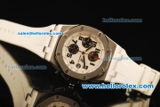 Audemars Piguet Royal Oak Offshore Chronograph Swiss Valjoux 7750 Automatic Movement Steel Case with White Rubber Strap