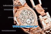 Audemars Piguet Royal Oak Skeleton Tourbillon Swiss Tourbillon Manual Winding Rose Gold Case Skeleton Dial With Dots Markers Rose Gold Bracelet