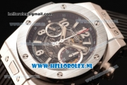 Hublot Big Bang Unico Chrono Swiss Valjoux 7750 Automatic Steel Case with Steel Bezel Skeleton Dial and Black Rubber Strap - 1:1 Original