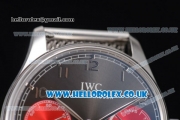 IWC Portuguese Automatic Clone IWC 52010 Automatic Stainless Steel Case/Bracelet with Black Dial and Red Subdials (YL)